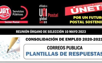CORREOS PUBLICA PLANTILLA RESPUESTAS DE EXÁMENES DIA 7 DE MAYO DE 2023.